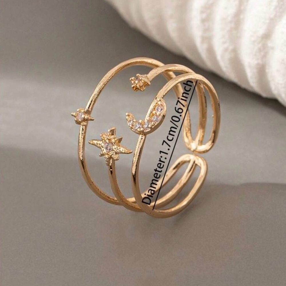 Gold Star and Moon Ring - Picture 3 of 8